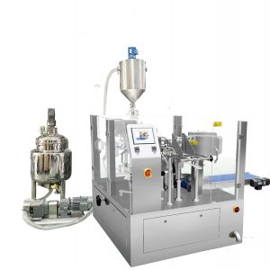 લિક્વિડ અને પેસ્ટ માટે પિસ્ટન ફિલર સાથે ઓટોમેટિક પ્રી-મેડ બેગ ફિલ સીલ પેકેજિંગ
